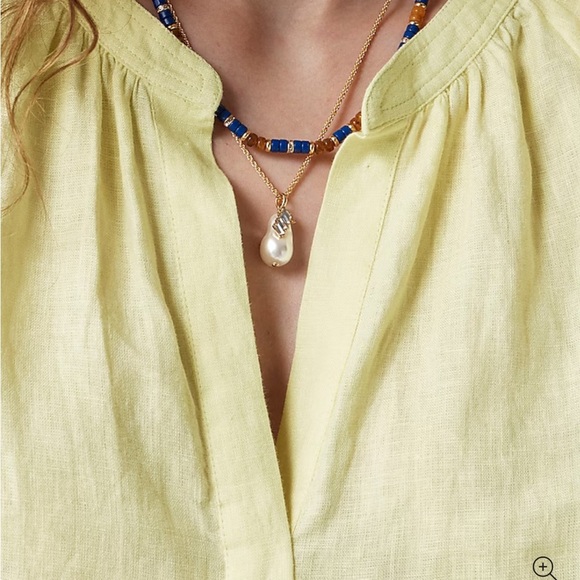 NWT J.Crew Cabana Linen Top Yellow 2X - Picture 2 of 7